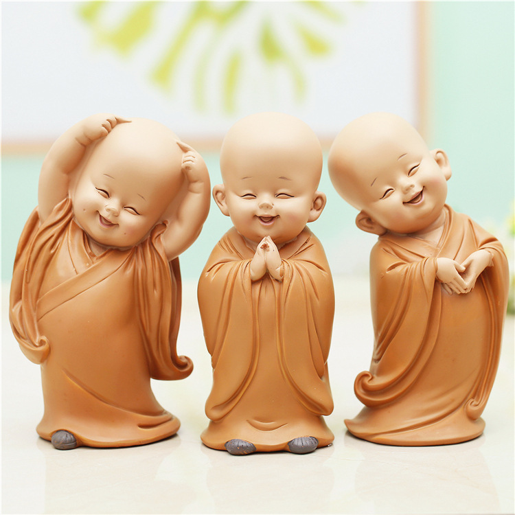 Handcarved Resin Buddha Sculpture Small Chinese Style Monk Statue For Home Decor Or Gift - 6