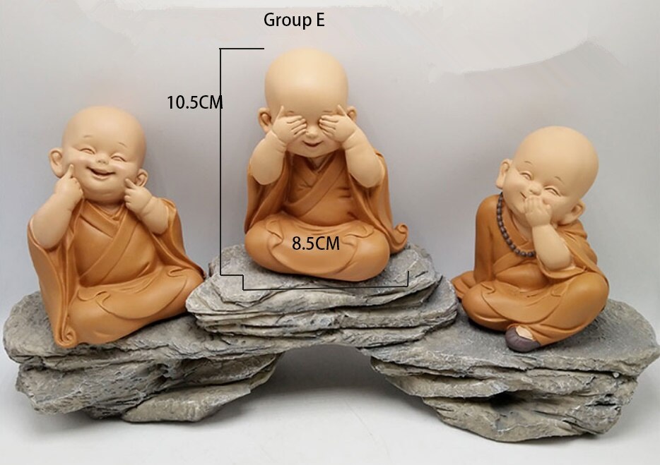 Handcarved Resin Buddha Sculpture Small Chinese Style Monk Statue For Home Decor Or Gift - 5