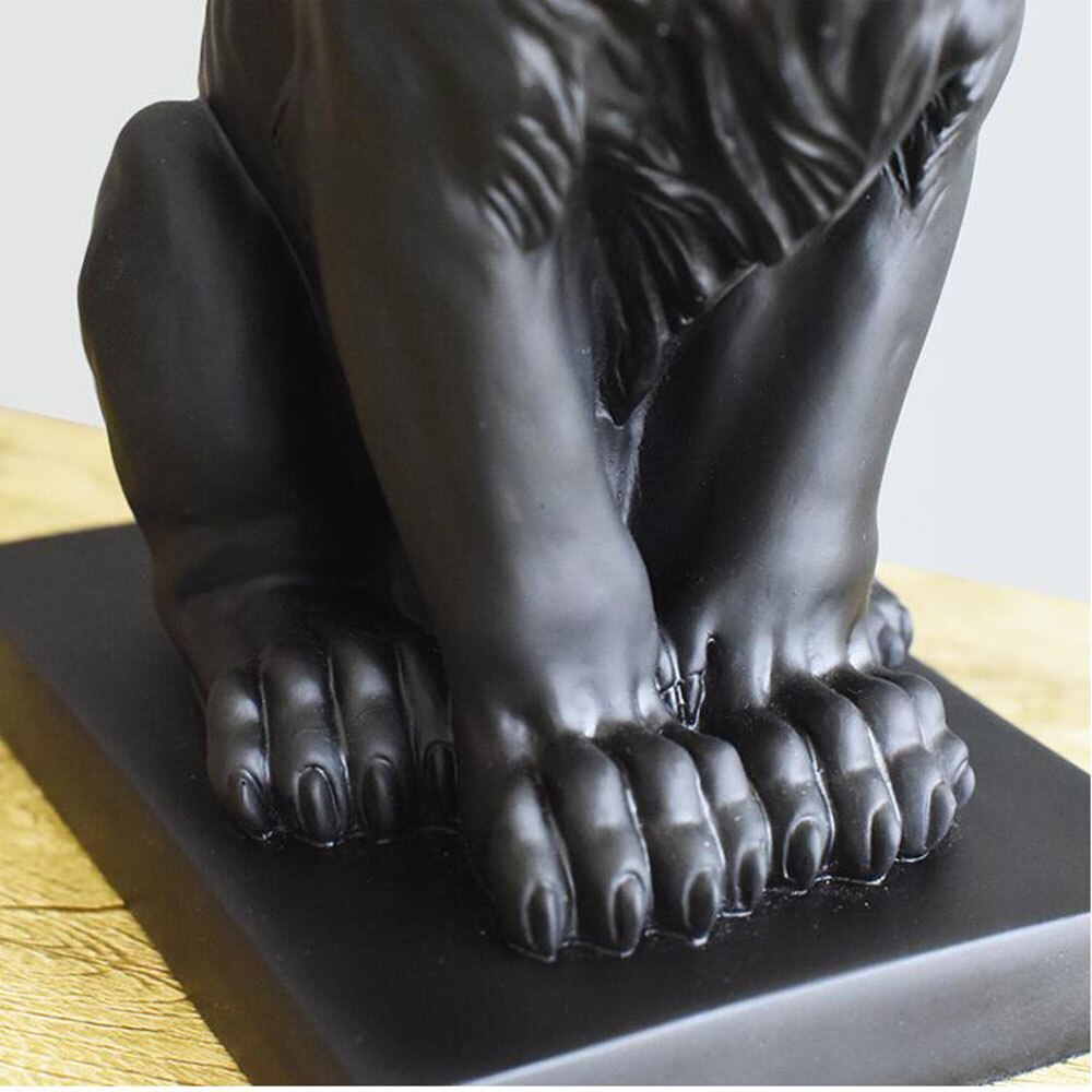 Handcrafted Resin Lion King Sculpture With Crown Abstract Home Decor Accessories Unique Gifts - 11