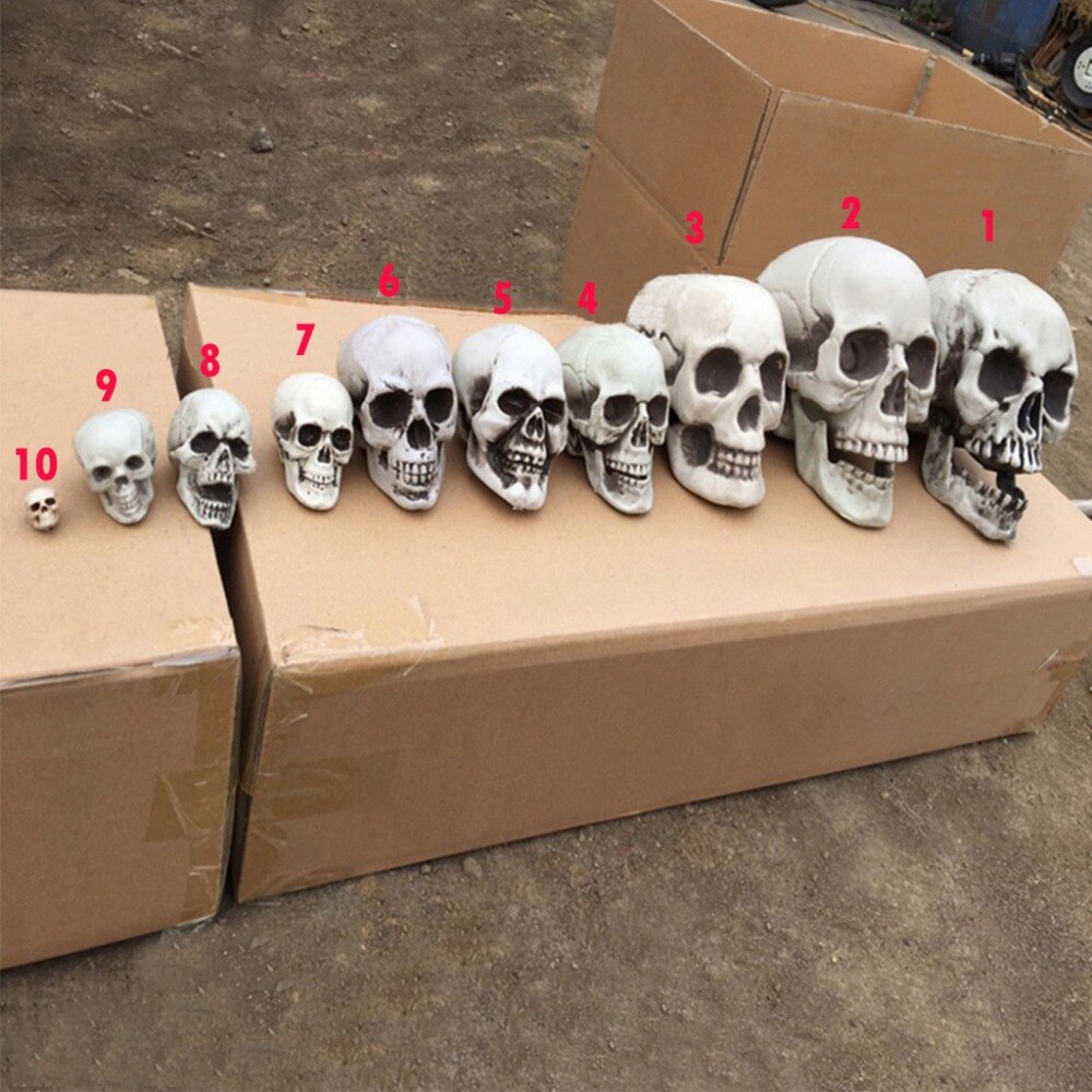 Halloween Decorative Skull Model Artificial Horror Skeleton Prop Home Bar Party Decor Plastic Scary Statue - 1