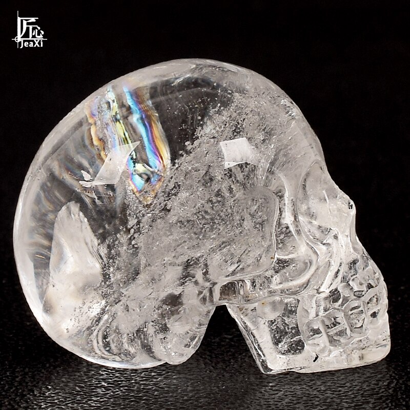 Handmade 2inch Natural Rock Quartz Crystal Skull Realistic Fengshui Healing Stone Artistic Home Decor Collectible - 2