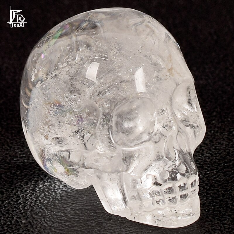 Handmade 2inch Natural Rock Quartz Crystal Skull Realistic Fengshui Healing Stone Artistic Home Decor Collectible - 1