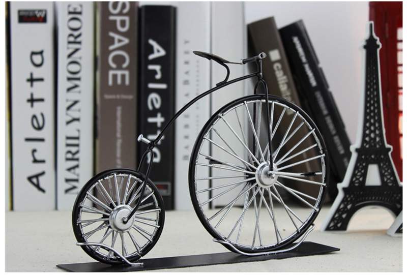 Vintage British Iron Big Wheel Bicycle Sculpture Nordic Home Decor Unique Tin Bike Desktop Model Ideal Birthdayvalentines Gift - 6