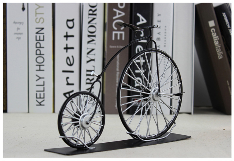 Vintage British Iron Big Wheel Bicycle Sculpture Nordic Home Decor Unique Tin Bike Desktop Model Ideal Birthdayvalentines Gift - 5