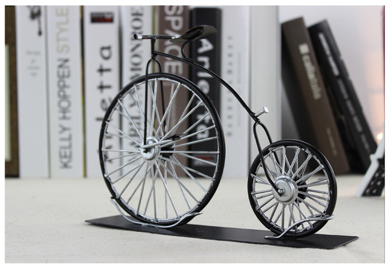 Vintage British Iron Big Wheel Bicycle Sculpture Nordic Home Decor Unique Tin Bike Desktop Model Ideal Birthdayvalentines Gift - 4