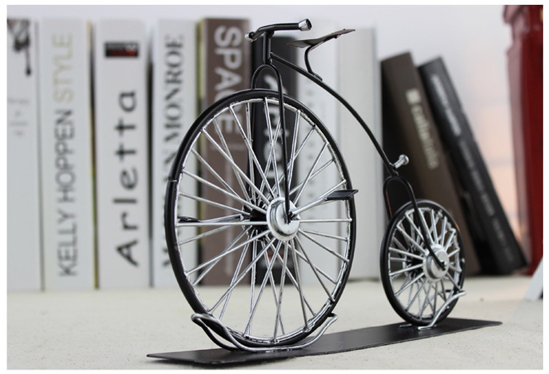 Vintage British Iron Big Wheel Bicycle Sculpture Nordic Home Decor Unique Tin Bike Desktop Model Ideal Birthdayvalentines Gift - 2