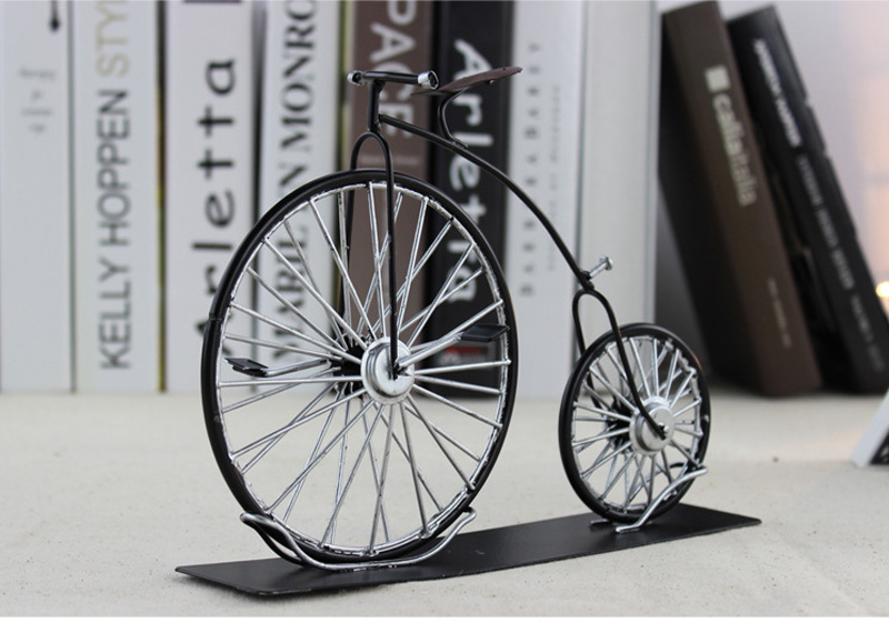 Vintage British Iron Big Wheel Bicycle Sculpture Nordic Home Decor Unique Tin Bike Desktop Model Ideal Birthdayvalentines Gift - 1