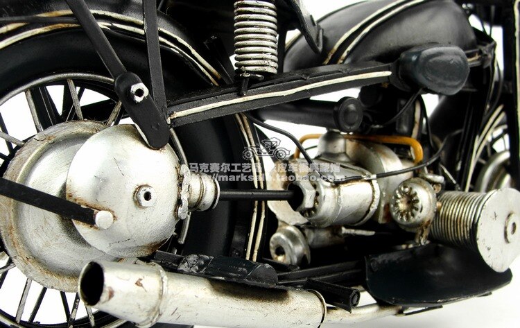 Hot Vintage Motor Style Retro 1923 R32 Black Motorcycle Model Creative Mini Iron Motorbike Best Gift Home Bar Decoration - 5