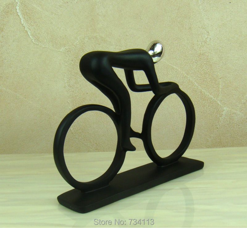 Handmade Resin Racing Cyclist Sculpture Abstract Bicycle Rider Statue Sports Competition Souvenir Decorative Craft Ornament - 7