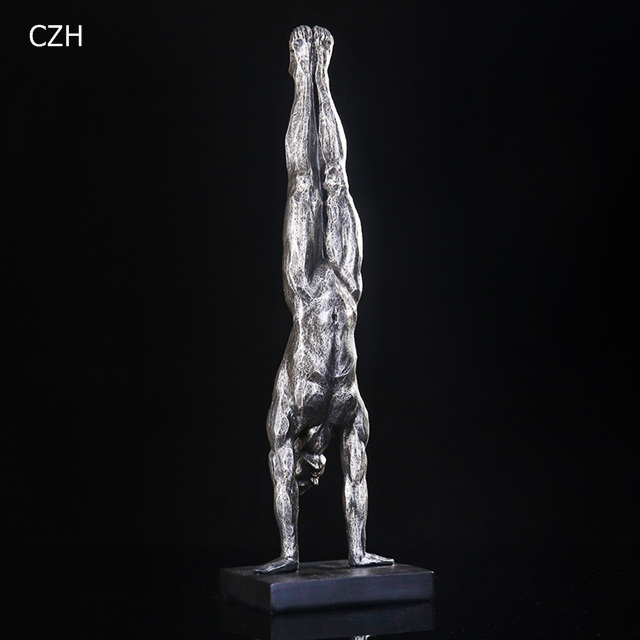 Handcrafted Resin Mens Gymnastics Figurine Abstract Handstand Sports Sculpture Unique Ornament Gift Home Decoration Accessory - 4