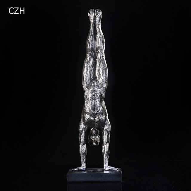 Handcrafted Resin Mens Gymnastics Figurine Abstract Handstand Sports Sculpture Unique Ornament Gift Home Decoration Accessory - 3