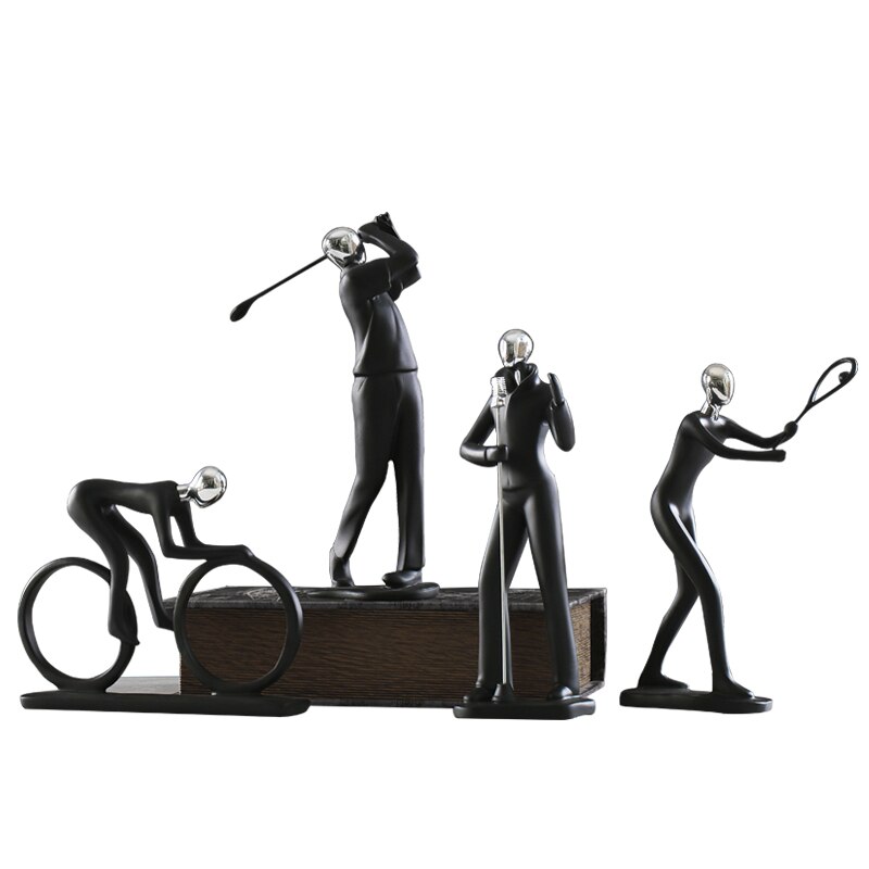Nordic Modern Creative Resin Sports People Figurines Vintage Golf Statue Home Decor Crafts Room Decoration Objects Man - 5