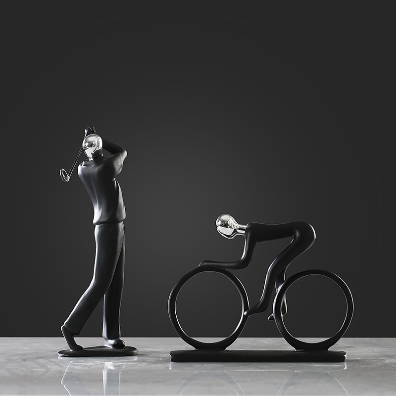 Nordic Modern Creative Resin Sports People Figurines Vintage Golf Statue Home Decor Crafts Room Decoration Objects Man - 3