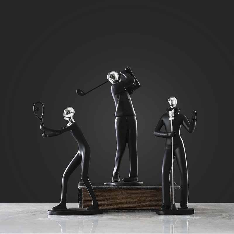 Nordic Modern Creative Resin Sports People Figurines Vintage Golf Statue Home Decor Crafts Room Decoration Objects Man - 2