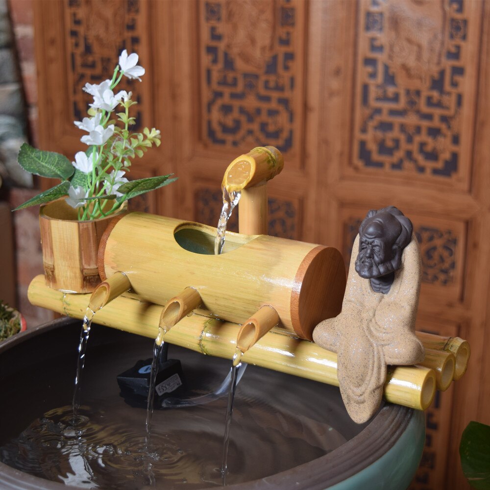 Chinese Lucky Gourd Water Fountain Bamboo Office Filter Living Room Decoration Home Furnishing Housewarming Gift - 2