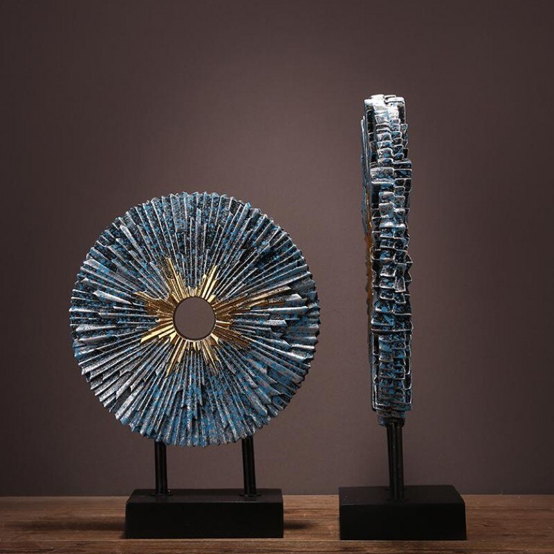 2pcs Set Retro Resin Sun Statue Home Decor Crafts Room Decoration Office Vintage Ornament Study Figurines Gifts R1514 - 4