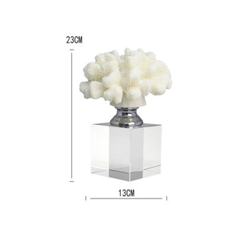 European Style Modern Crystal Blue White Coral Decor Prototype Room Study Living Desktop Art & Craft Sculpture Gift X5406 - 3