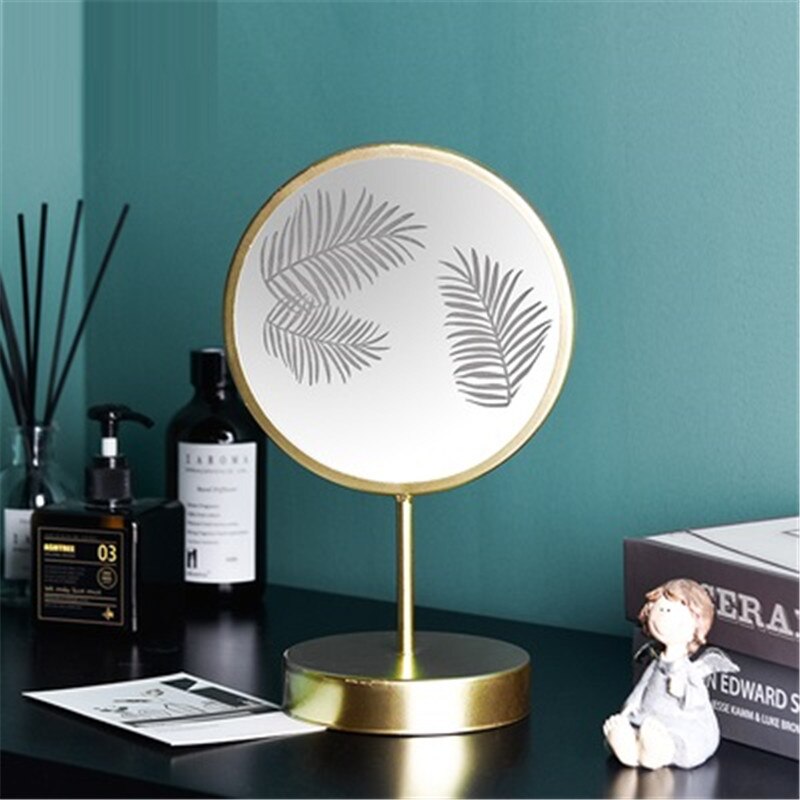 Nordic Simple Desktop Beauty Makeup Mirror With Lamp Pocket Table Type Led Light X5030 - 5