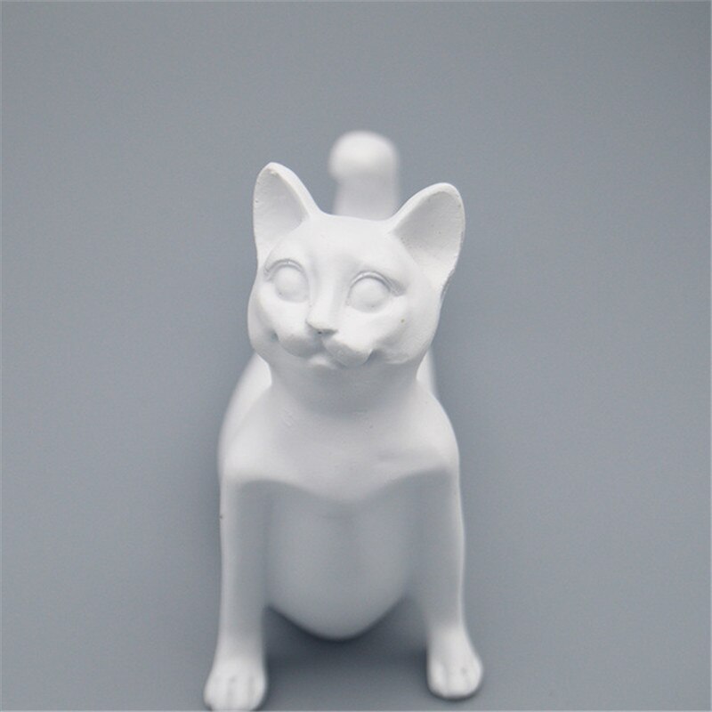 Old Vintage Abstract Cat Figurine Sculpture Resin Handmade Ornaments Creative Animal Statues Modern Home Decorations L3154 - 6
