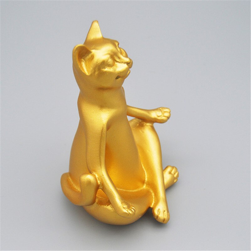 Old Vintage Abstract Cat Figurine Sculpture Resin Handmade Ornaments Creative Animal Statues Modern Home Decorations L3154 - 3