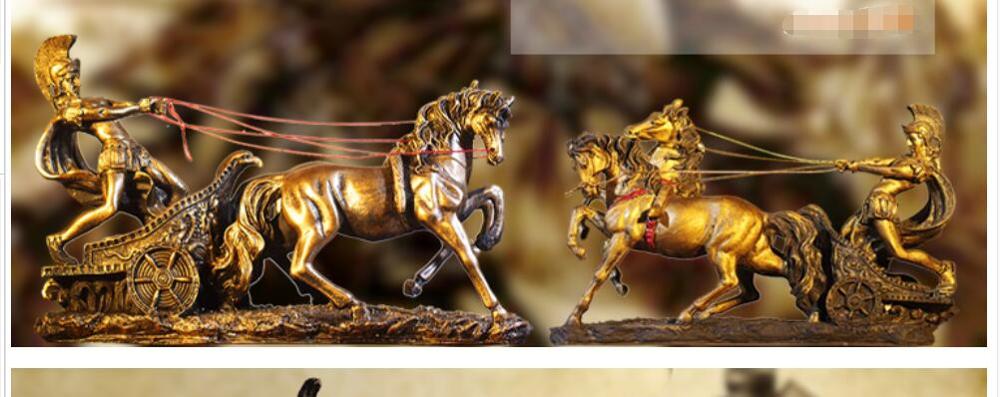 Longer 35cm Roman Armor Warrior Creative Bar Artefact Knight's Horse Men High-grade Decoration Products Figure Sculpture Statue - 3