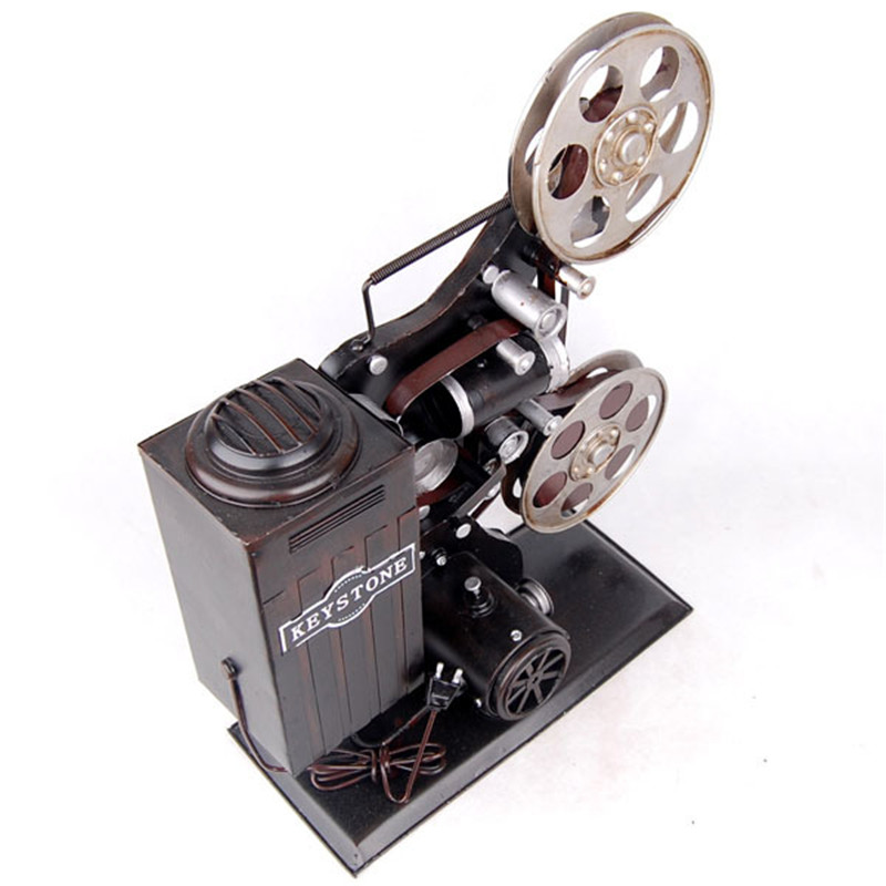 Vintage Classic Movie Projector Sculpture Metal Art Decor Home Interior Design Retro Bioscope Statue L3273 - 4