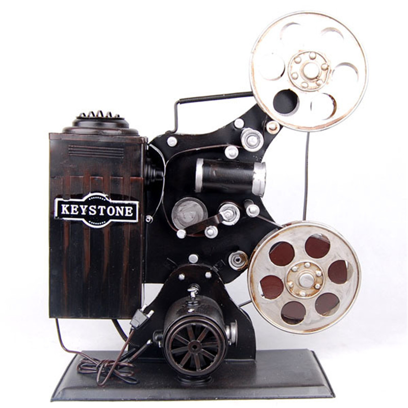 Vintage Classic Movie Projector Sculpture Metal Art Decor Home Interior Design Retro Bioscope Statue L3273 - 1