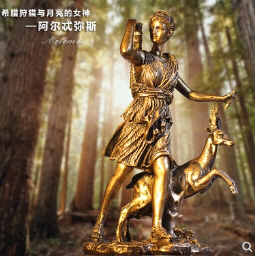 Artemis The Moon Goddess Retro Crafts Coffee Shop Greek Mythological Decorations Products Figure Sculpture Statue - 2
