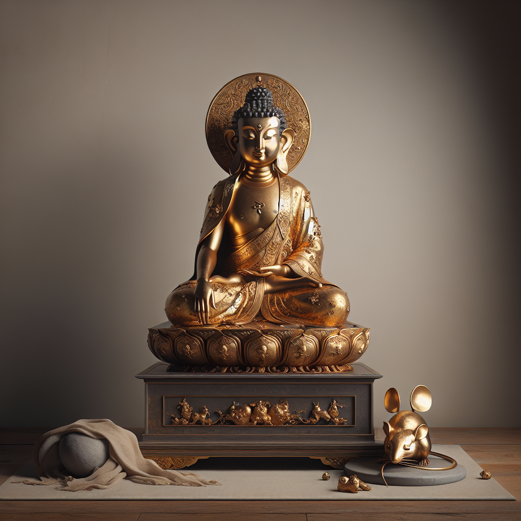 Craftsmanship and Design: The Artistry Behind the Bronze Gilded Mouse Jambhala Buddha Statue