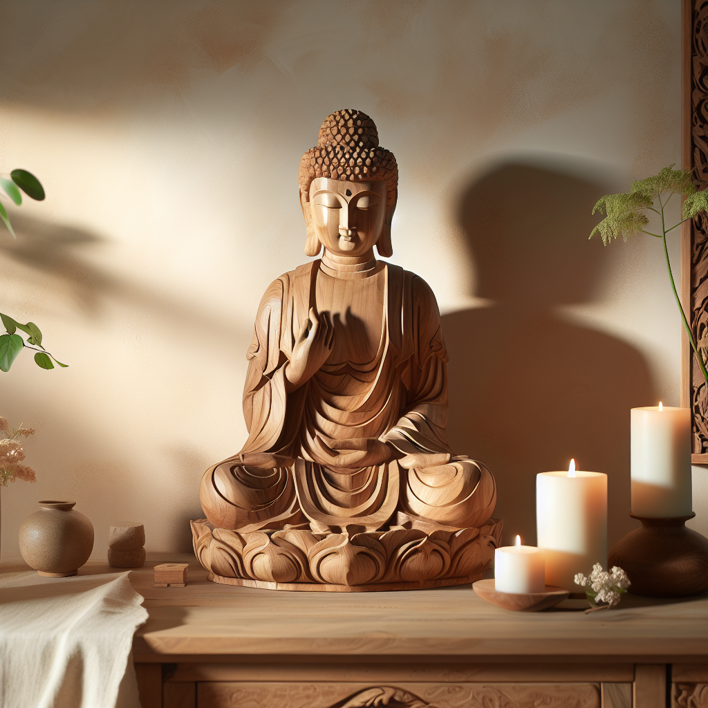 Elegant Solid Wood Bodhisattva Sculptures: A Unique Addition to Spiritual Decor  