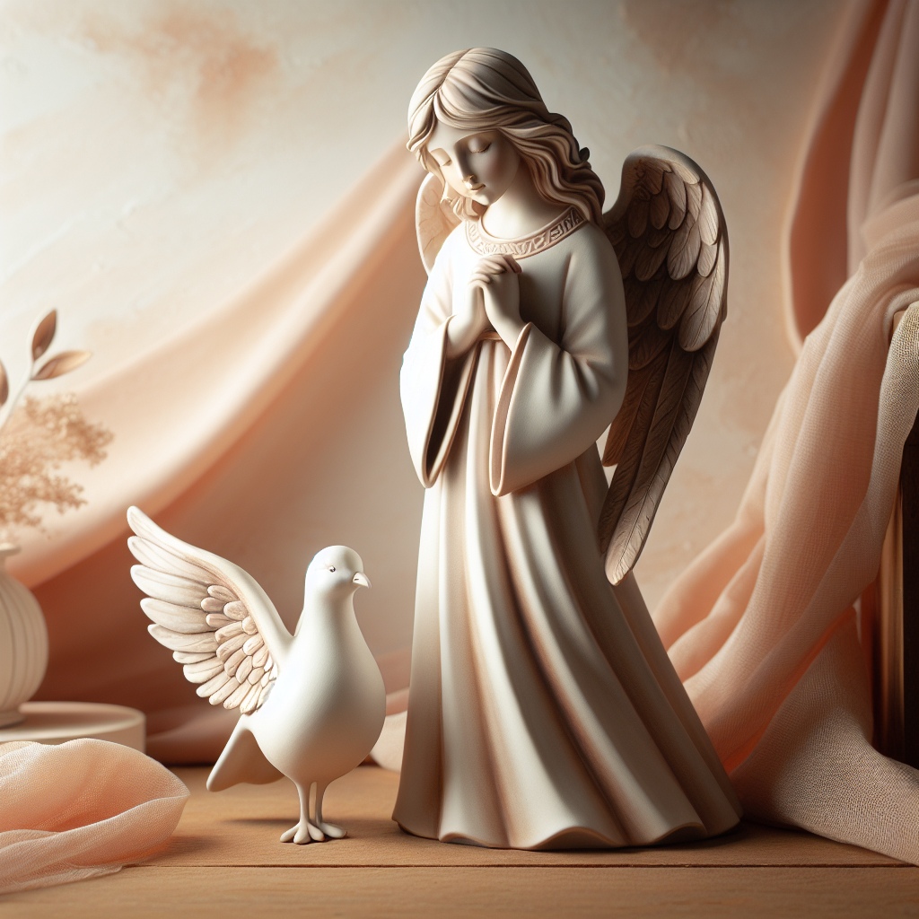 Exploring the Delicate Craftsmanship of the Ceramic Angel Sculpture with Dove  