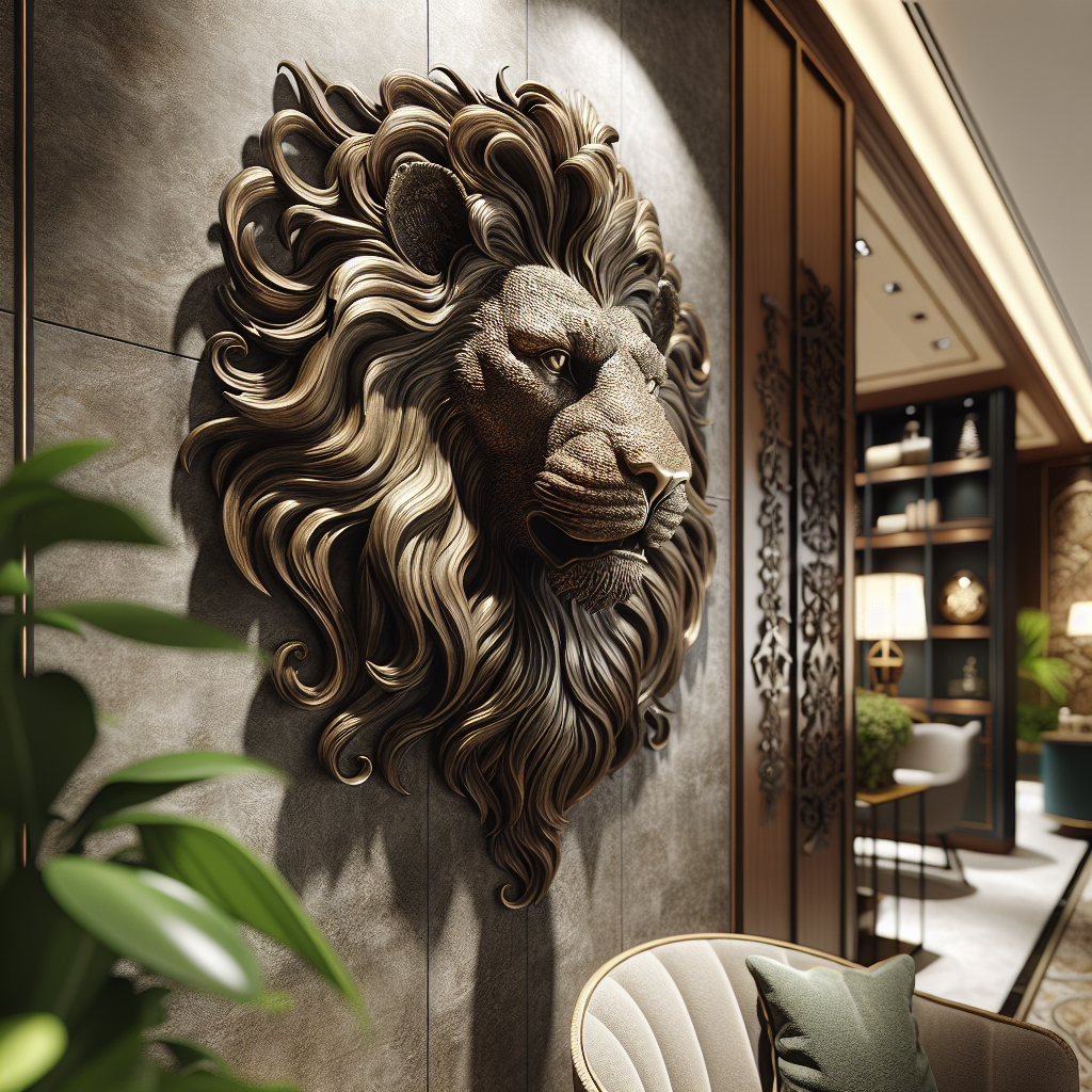 The Allure of a Majestic Lion Wall Sculpture for Office Decoration  