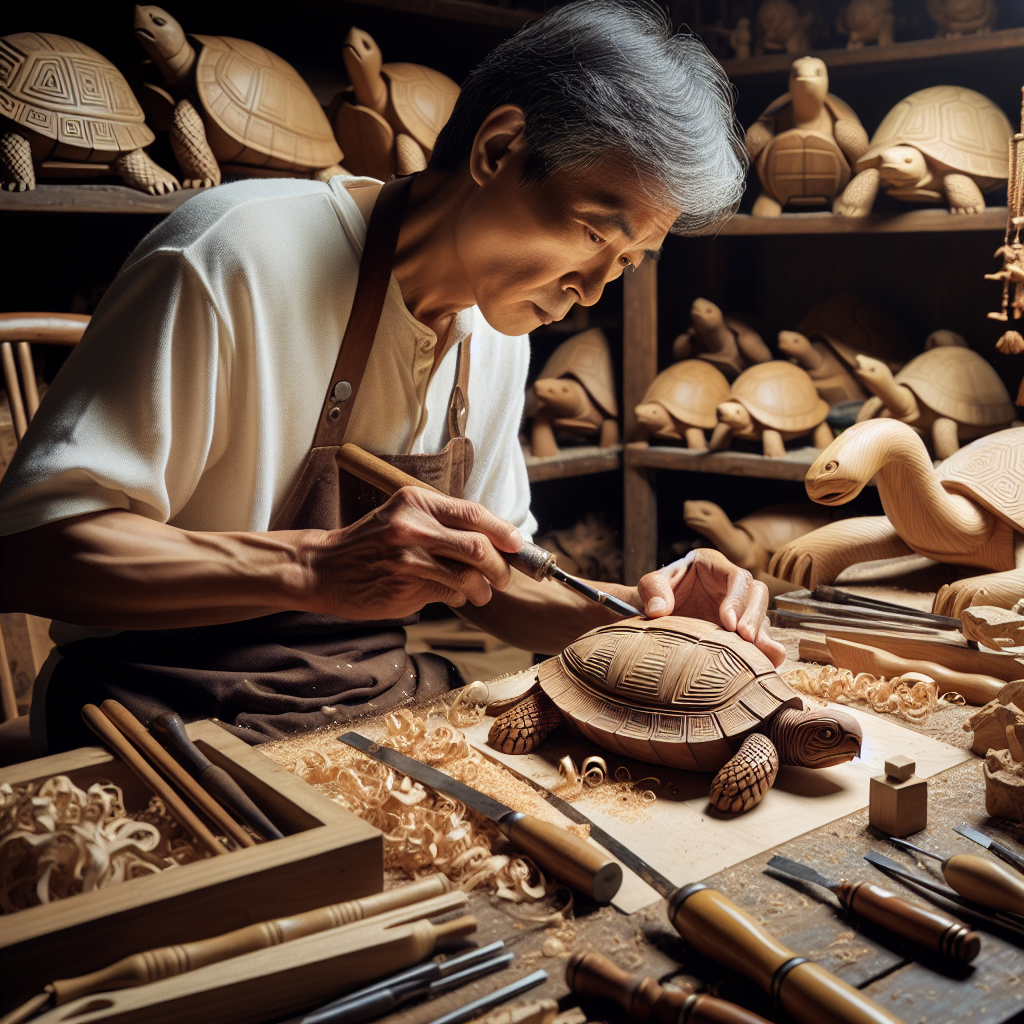 The Process of Crafting Exquisite Turtle Wood Carvings: From Vision to Reality
