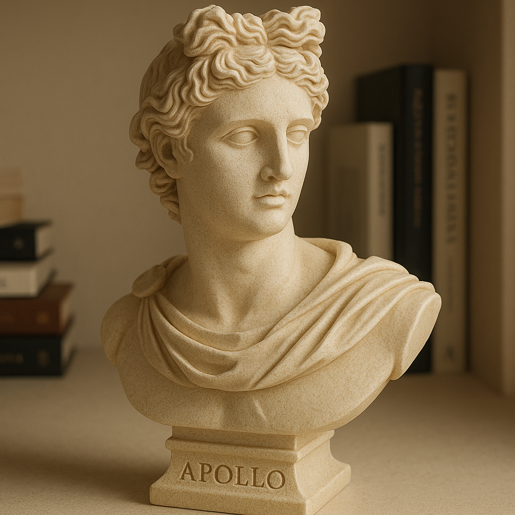 Craftsmanship and Material: The Durability of Gypsum Resin in the Creation of This Statue of Apollo, God of Music and Art  