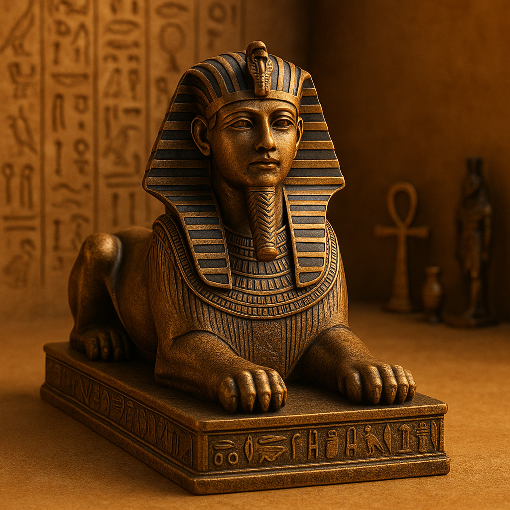 Unveiling the Unique Features of the Tutankhamun Sphinx Resin Statue  