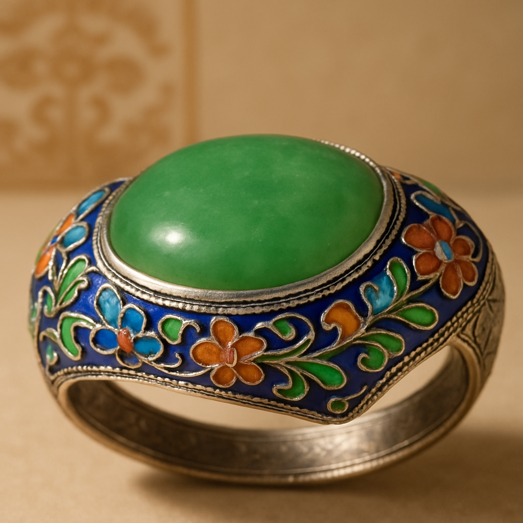 The Unique Cultural Artistry of Vintage Chinese Handcrafted Jade Cloisonne Bracelets  